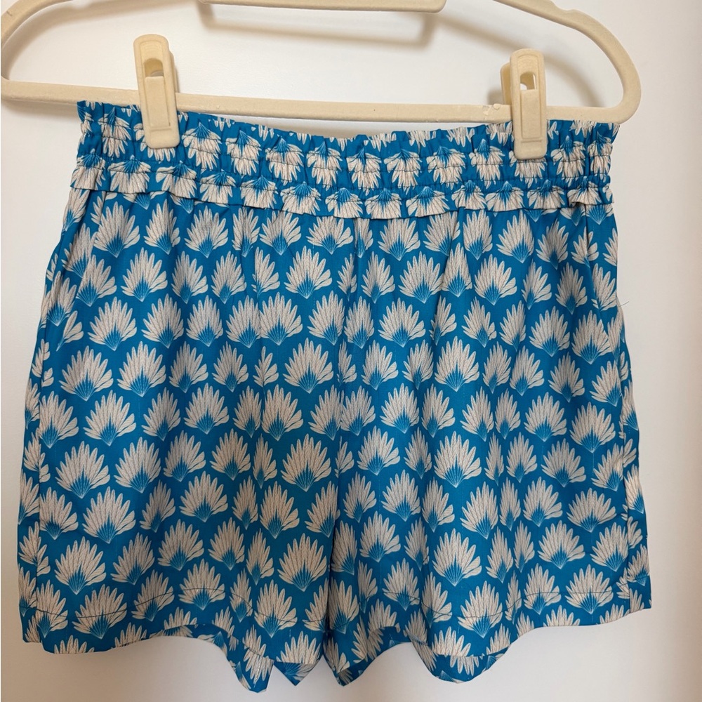 eesome Blue High-Waist Printed Women's Shorts